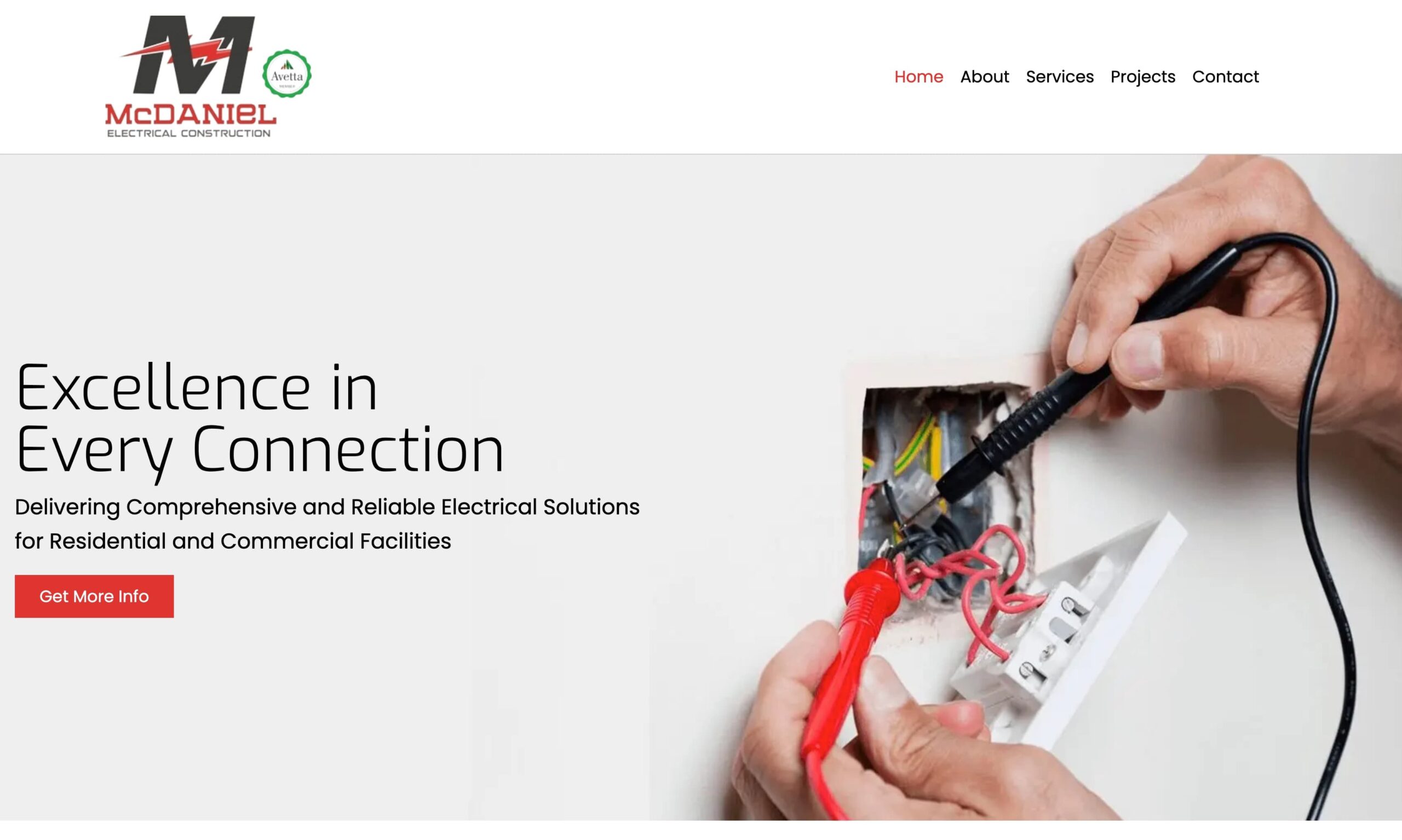 McDaniel Electric Construction home page